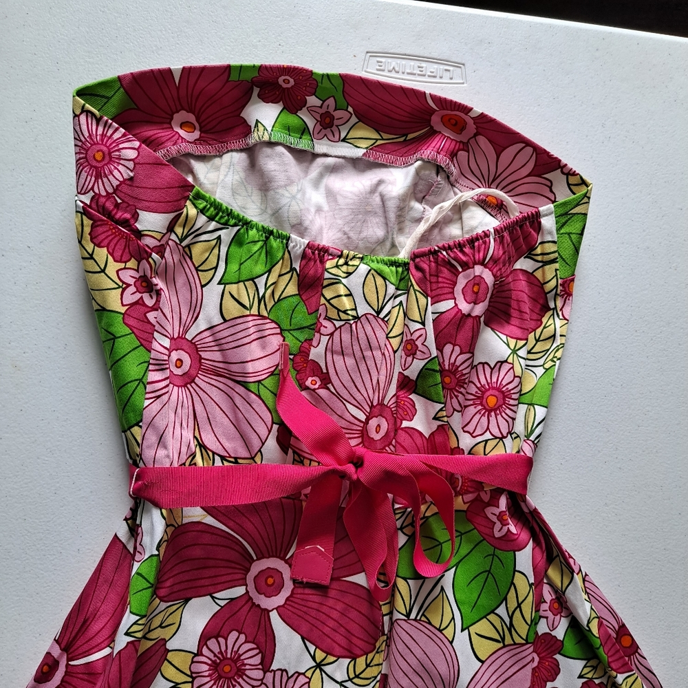 D.B.Y Vintage Pink Floral Dress - Picture 5 of 7